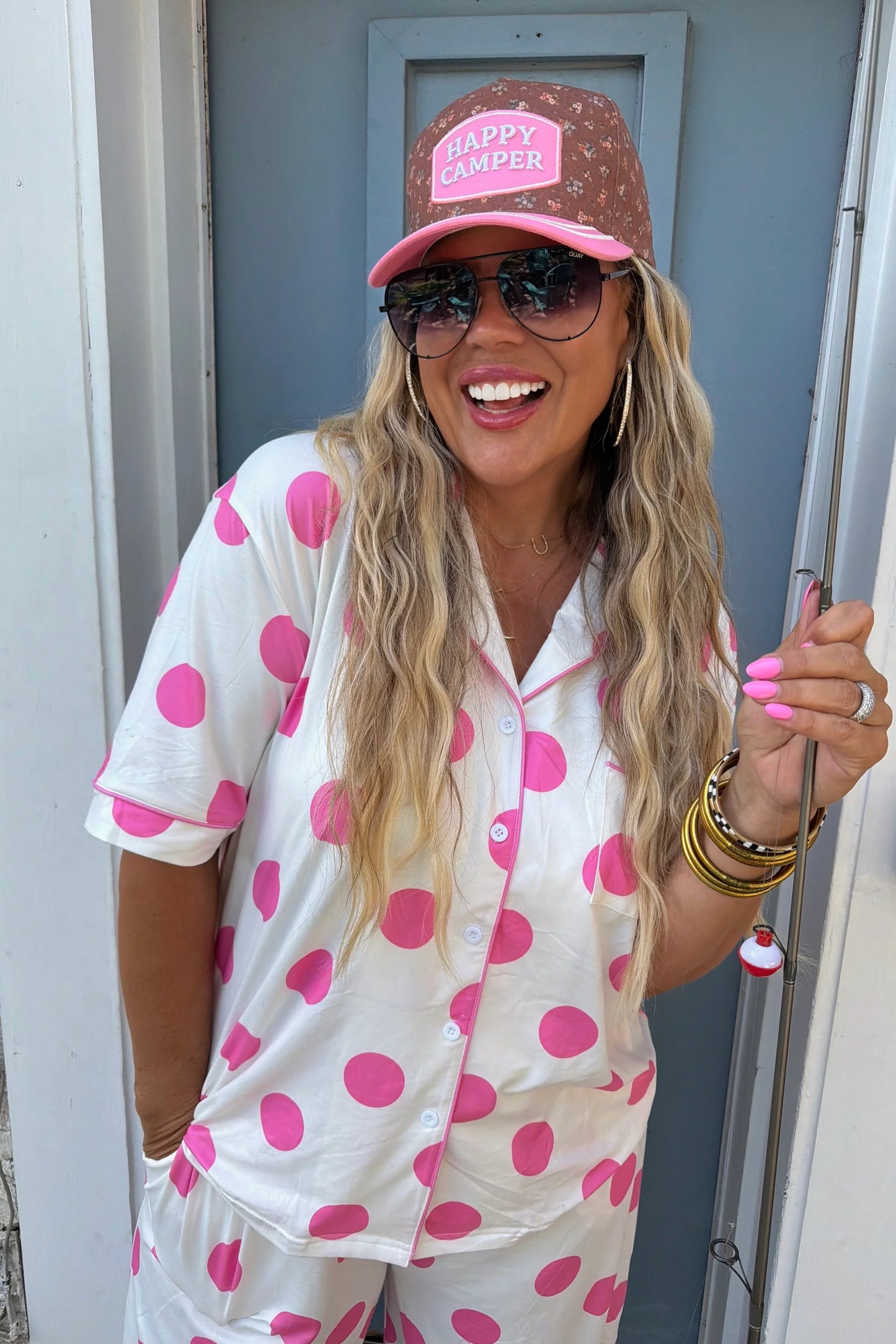 Happ Camper Floral Trucker Hat