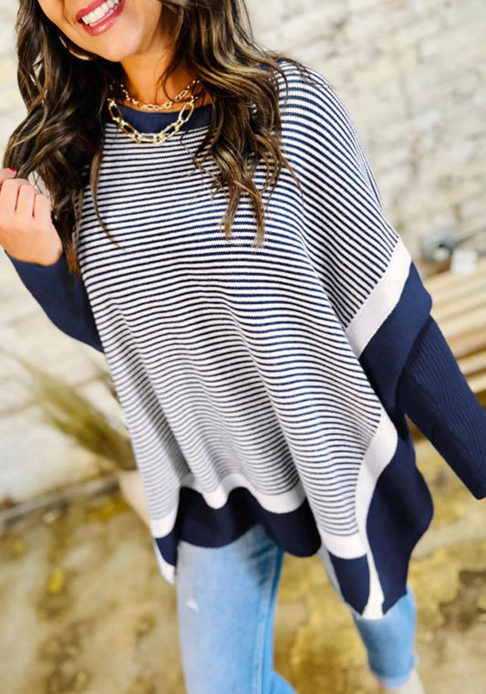 Navy Striped Sweater