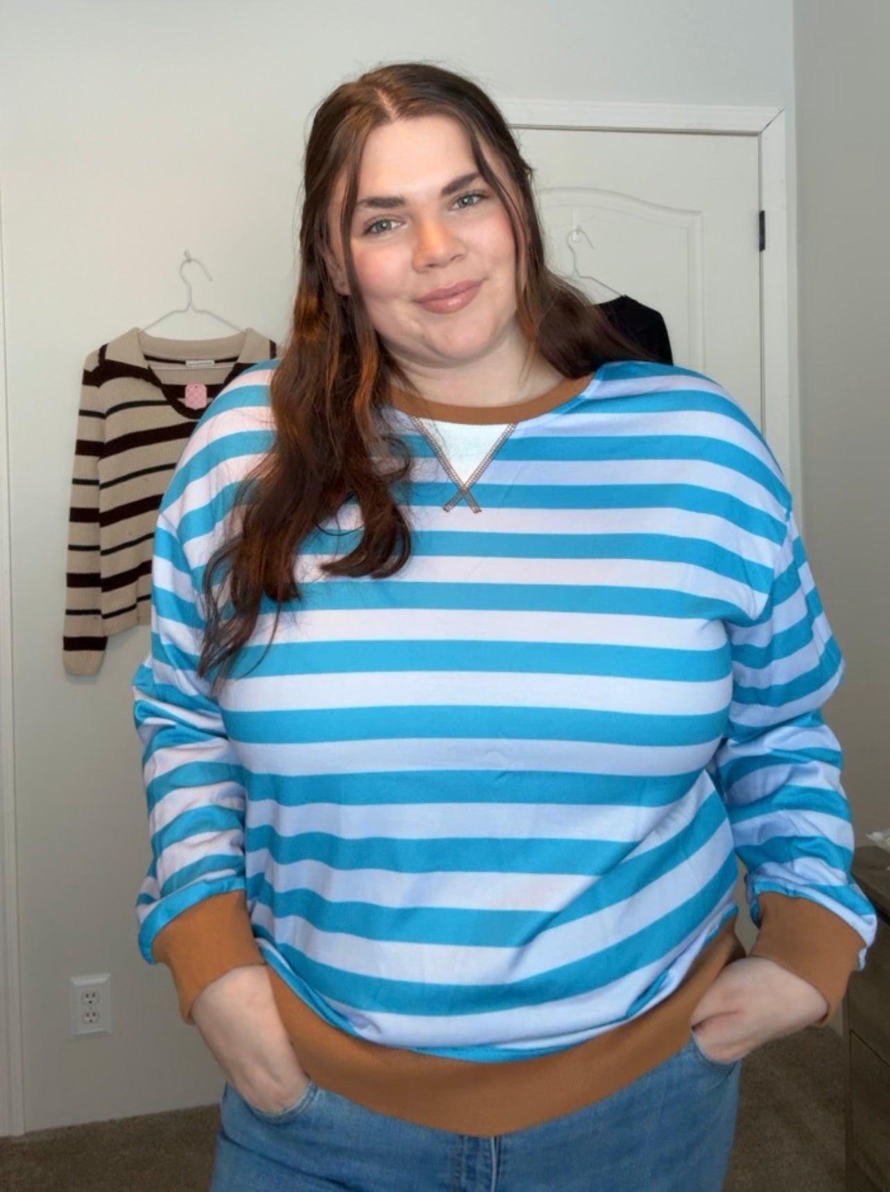 Blue Striped Top