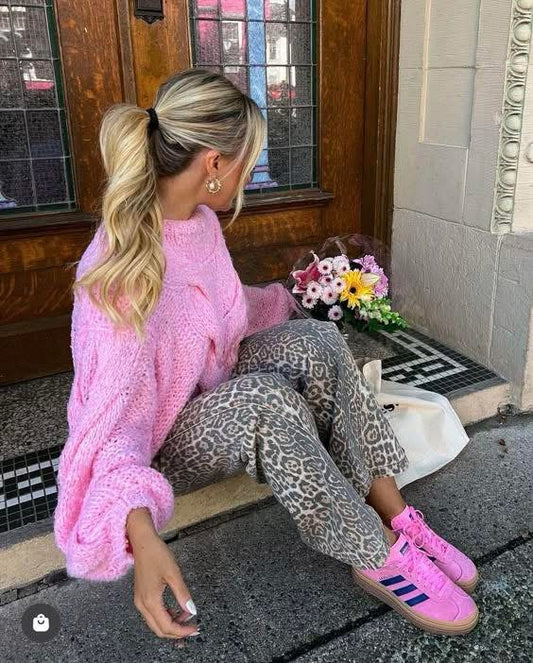 Leopard Barrel Jeans