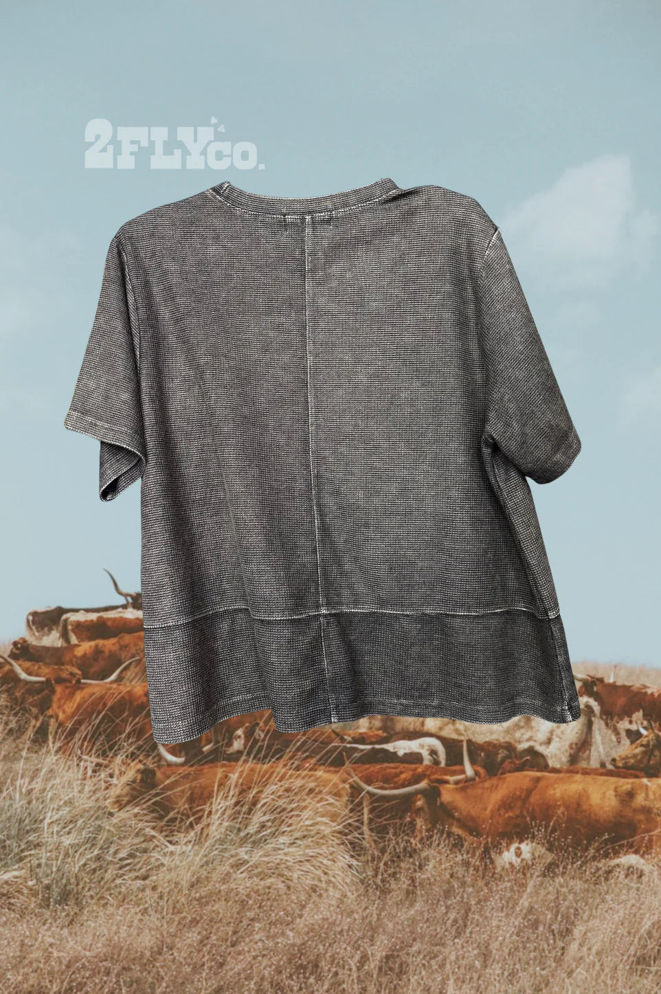 Waffle Tee-Charcoal