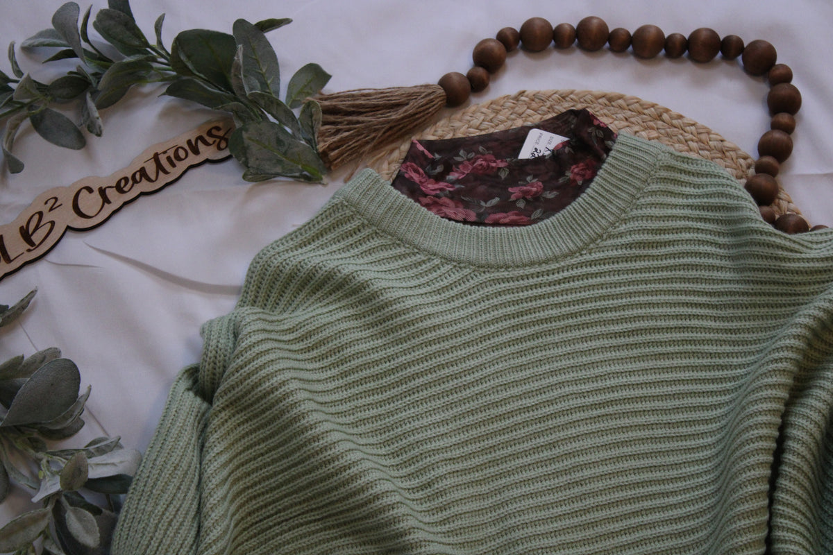 Pastel Meg Pullover Poncho in Sage Green