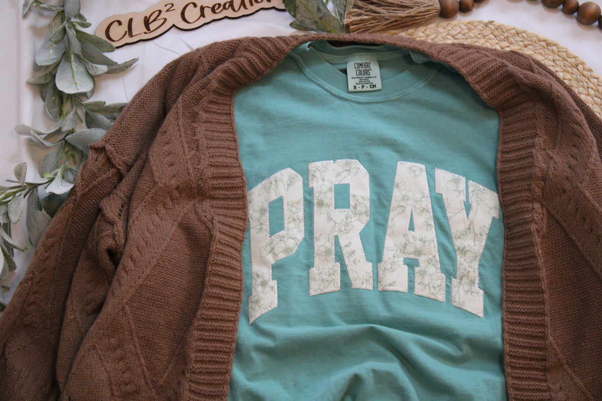PRAY Floral Embroidered T-shirts
