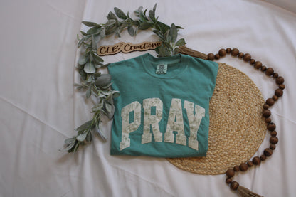 PRAY Floral Embroidered T-shirts