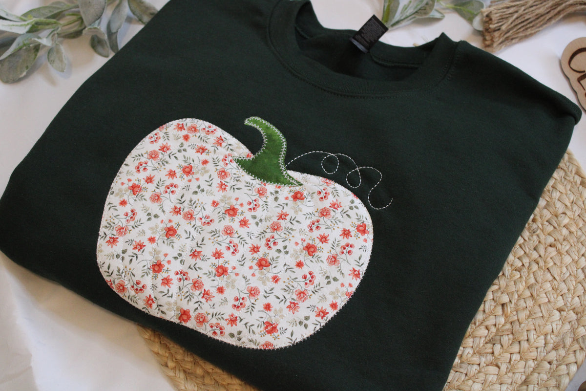Pumpkin Floral Applique Embroidery