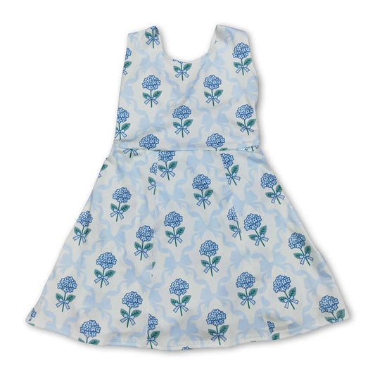 Light Blue Bow Floral Dress