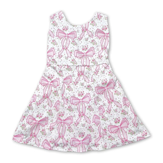 Pink Floral Bow Athletic Dress